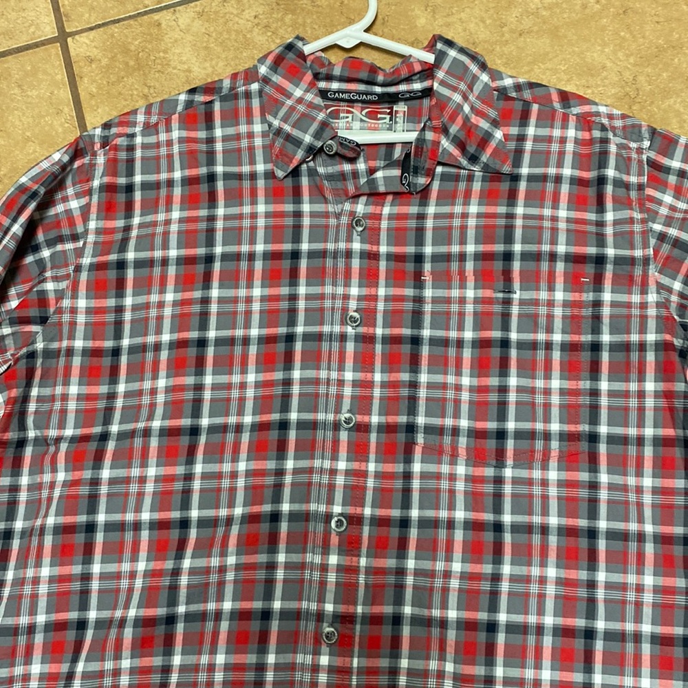 Gameguard button down plaid shirt
